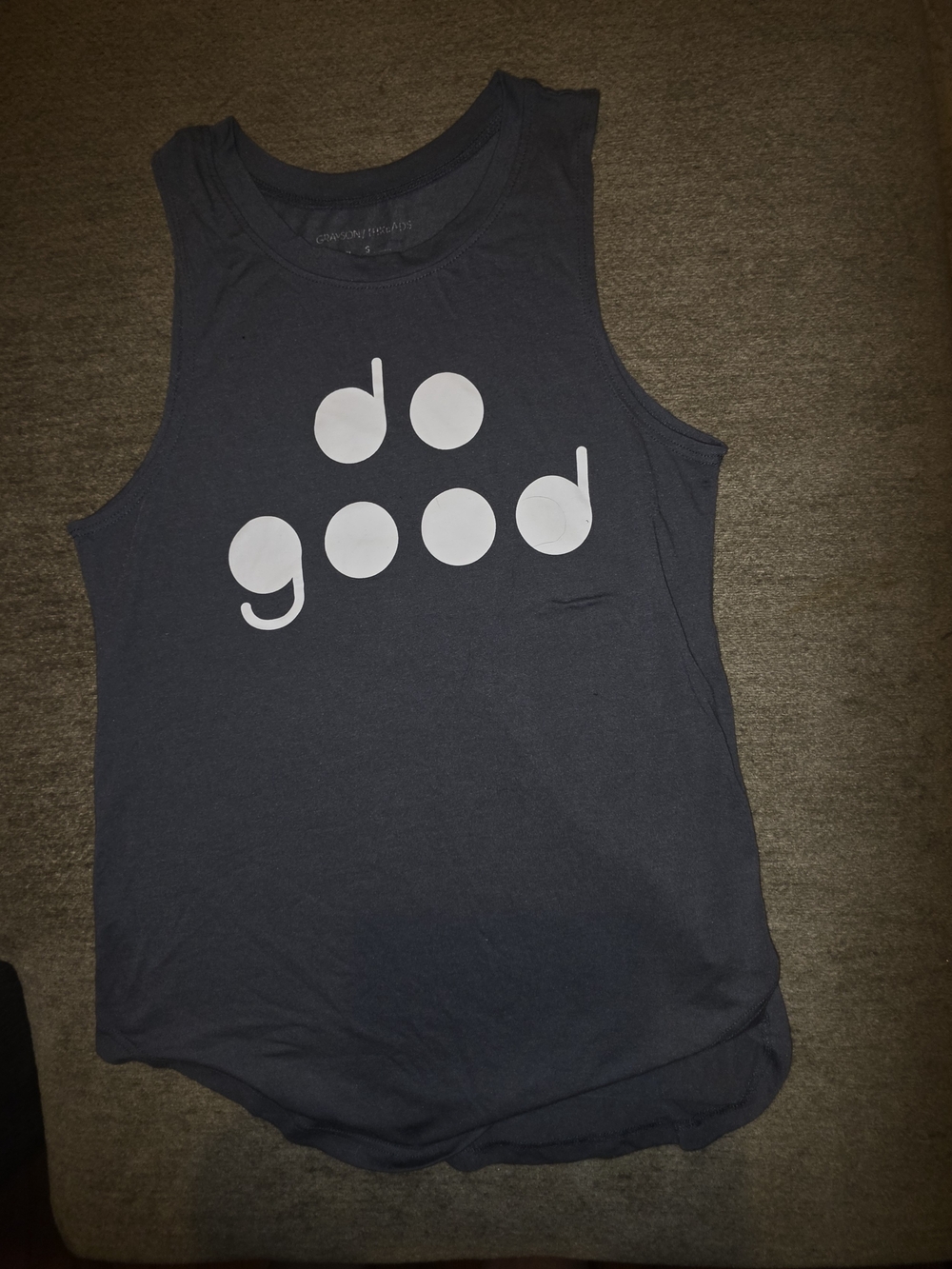 Grayson Threads Gray Tank with White 'do good' Graphic T Size Small